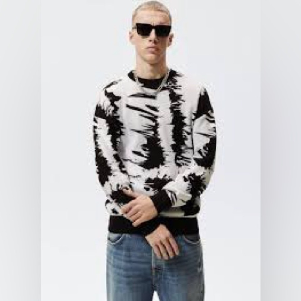 Zara Monochrome Abstract Men's Sweater